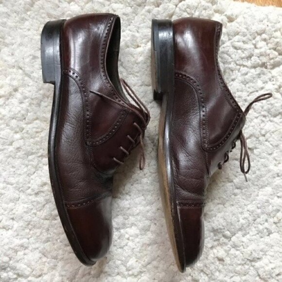 Mezlan: Classic Brown Leather Oxford Loafers Sz 10 - Picture 3 of 8
